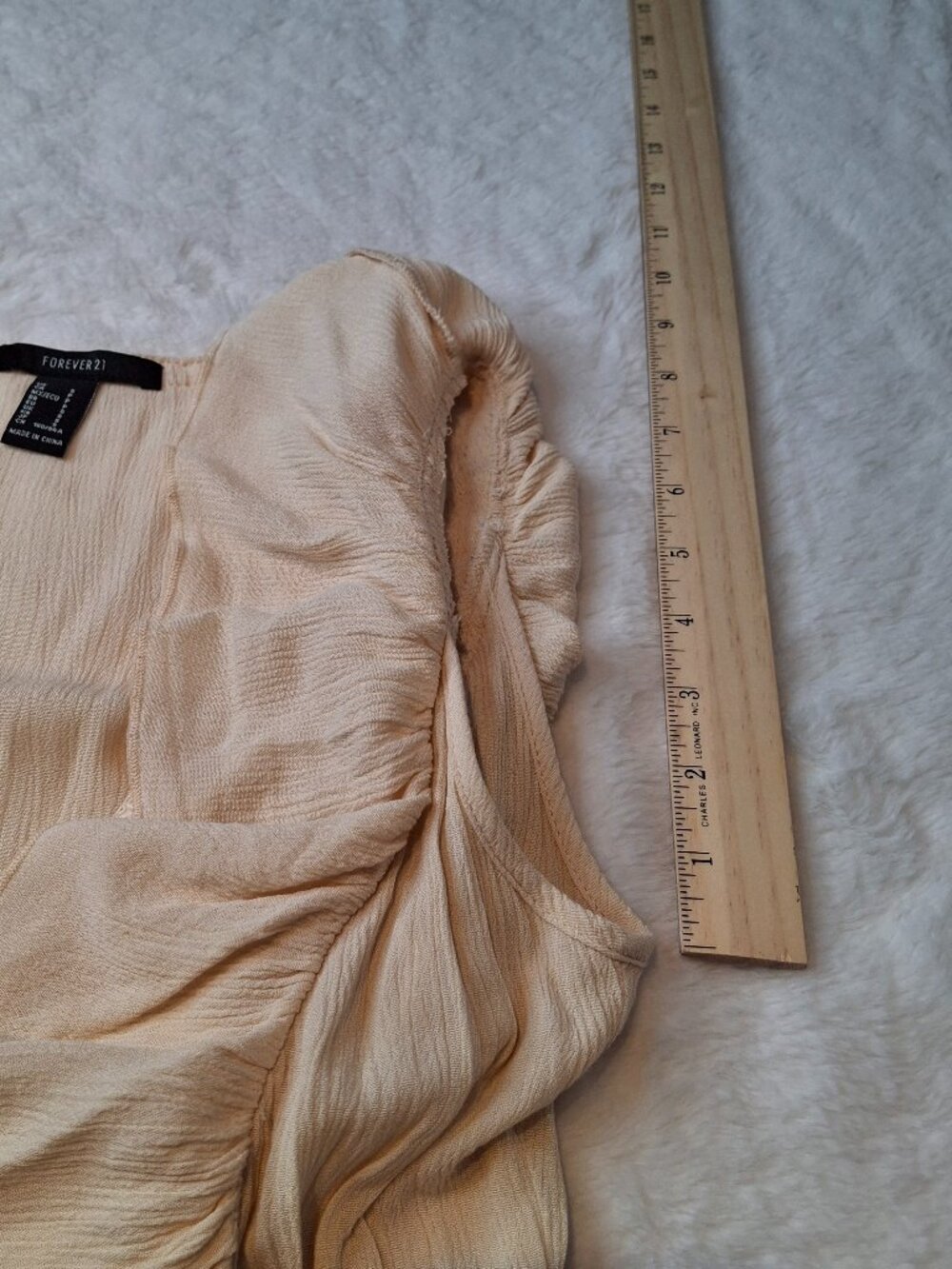Peasant Babydoll Top Sz S Ruffle Boho Cottagecore Coquette Neutral Festival - Picture 13 of 13